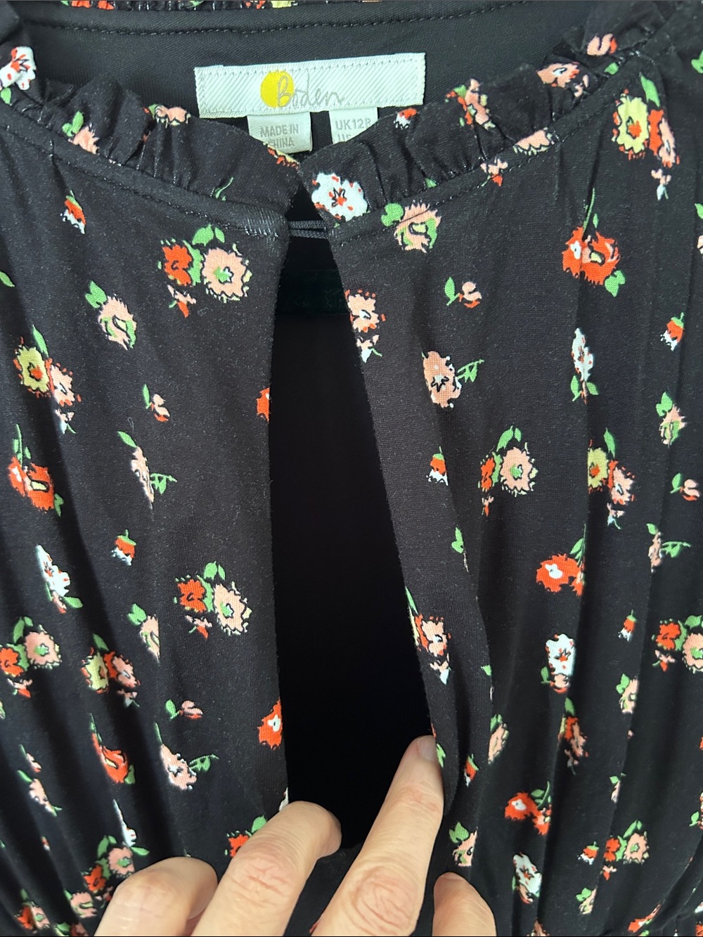 Boden Rosanna Jersey Midi maxi Tea black dainty spring floral Dress 8 - Picture 6 of 14